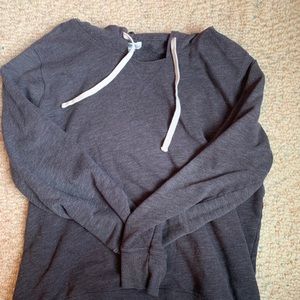 Grey Loose Hooded Long Sleeve